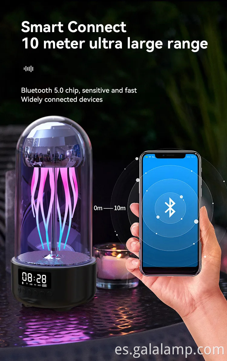 Altavoz Bluetooth inalámbrico inteligente, luz de respiración colorida, inteligente portátil